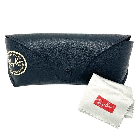 Ray-Ban Black Leather Glasses Case for Sunglasses Eyeglasses with Cleaning Cloth - Picture 1 of 12